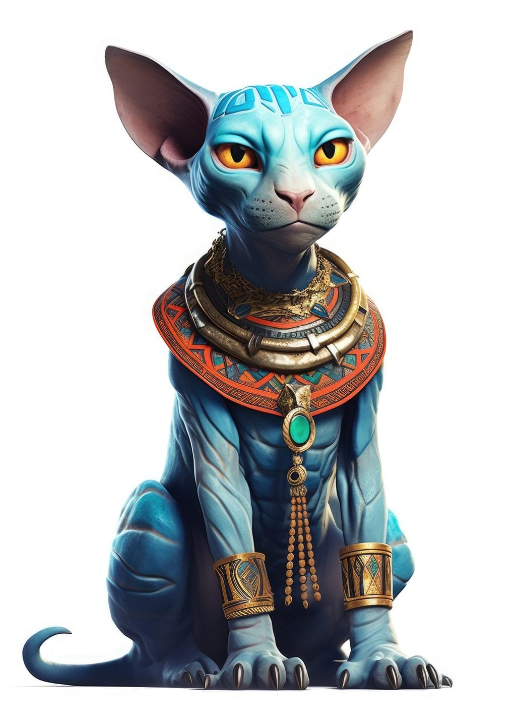 Antik Mısır Temalı Mavi Kedi