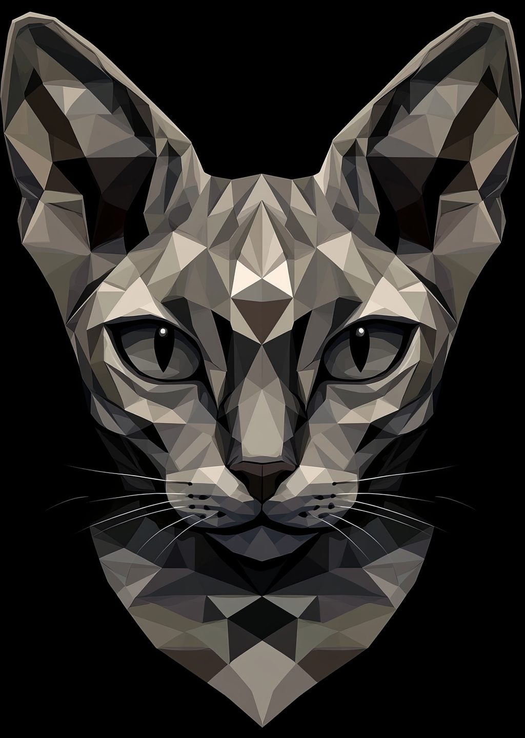 Geometrik Kedi Portresi