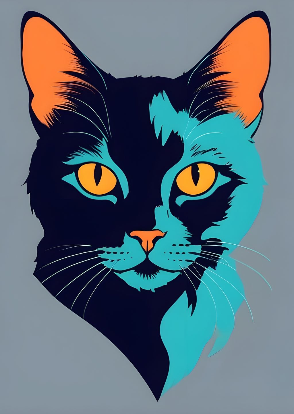 Renkli Kedi Portresi
