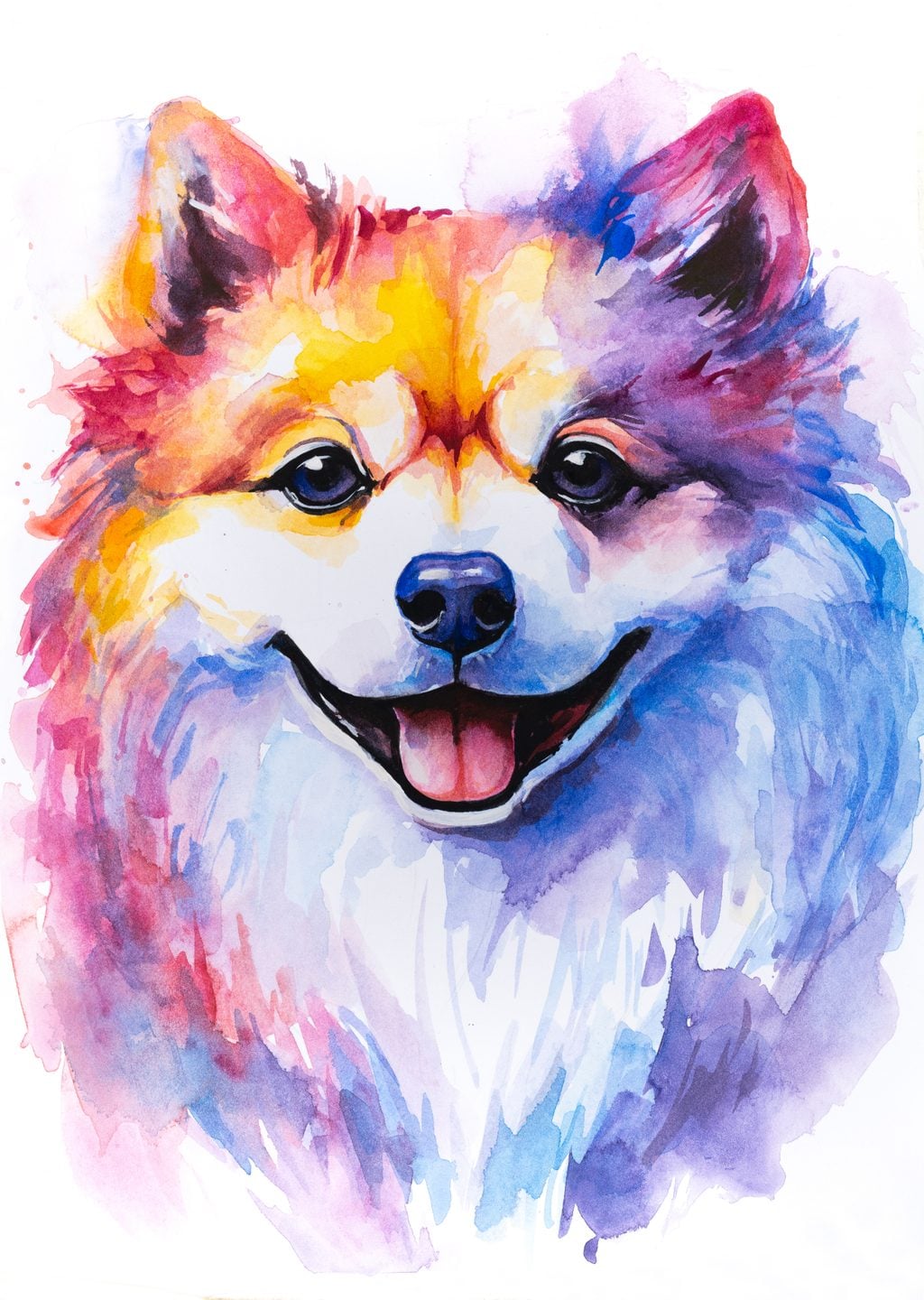 Su Renkli Pomeranian Köpeği