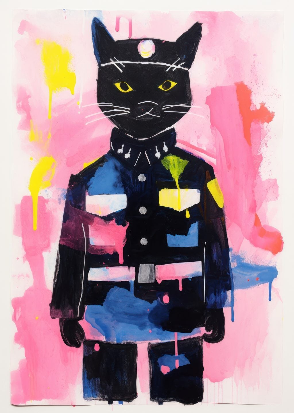 Kedi Polisi: Renkli Soyut Sanat Eseri