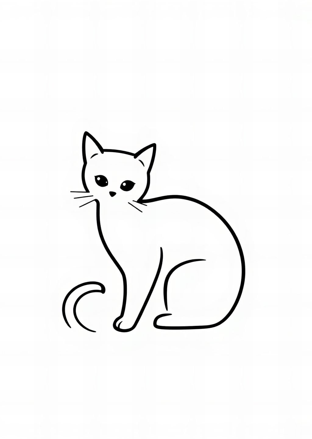 Minimalist Kedi İllüstrasyonu
