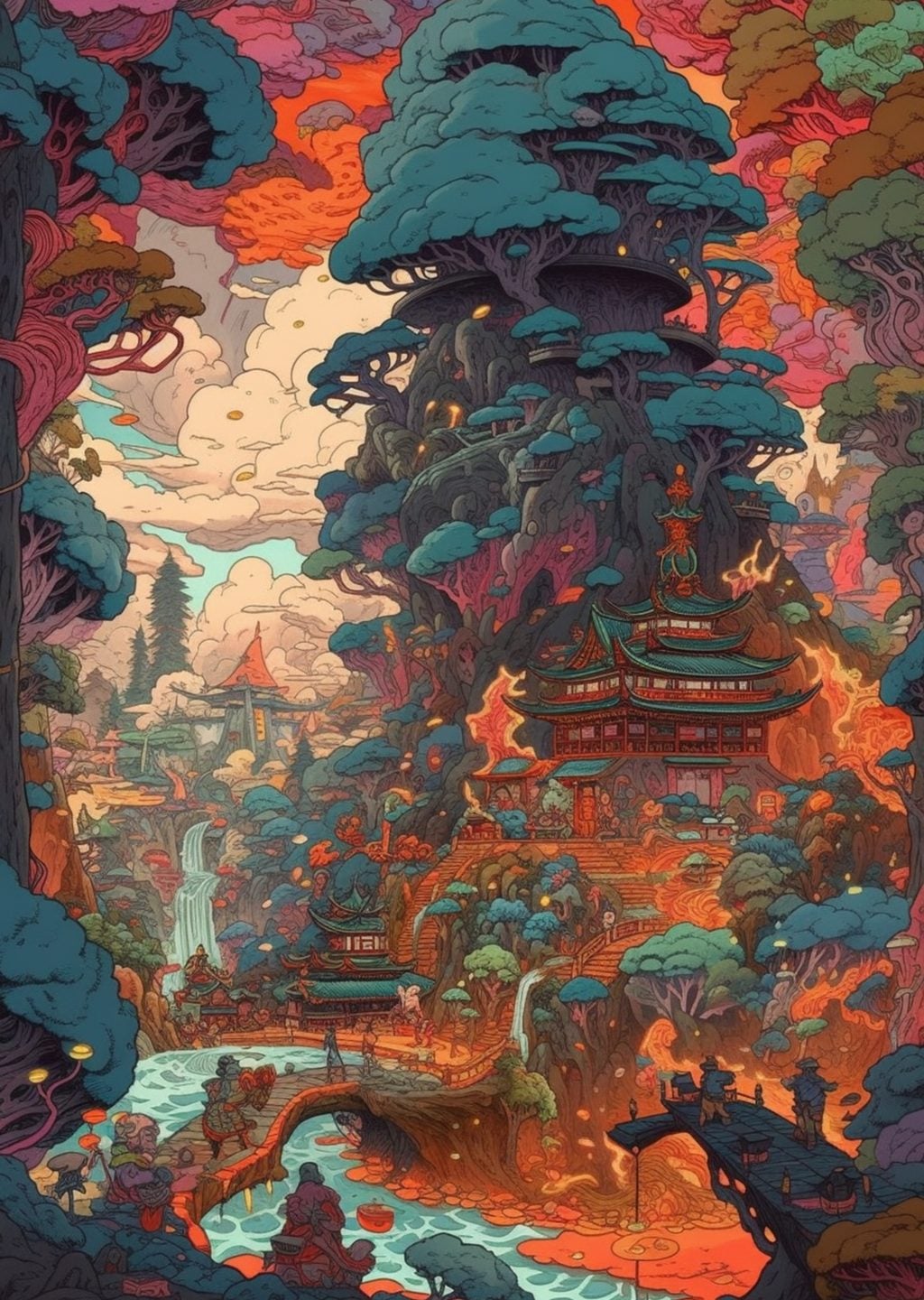 Fantastik Ağaçlık Pagoda