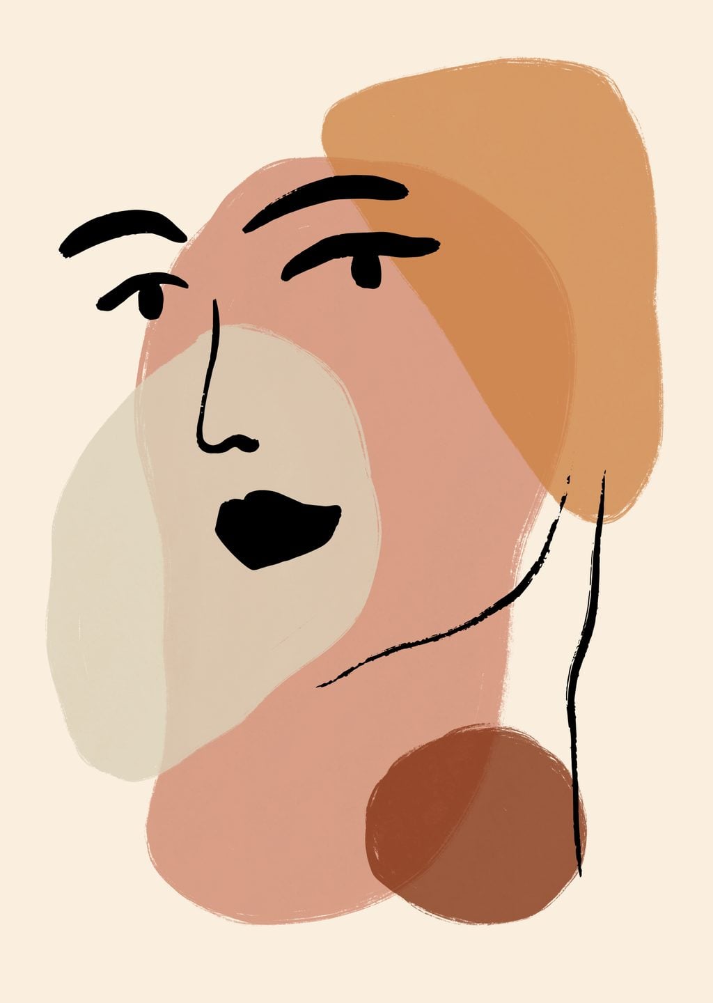 Soyut Sanat: Minimalist Yüz İllüstrasyonu