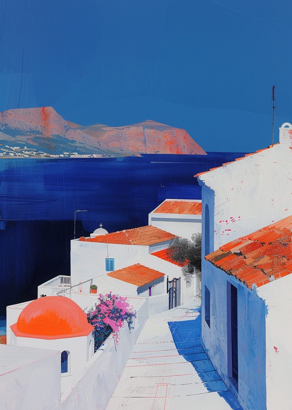 Santorini Adası Manzarası