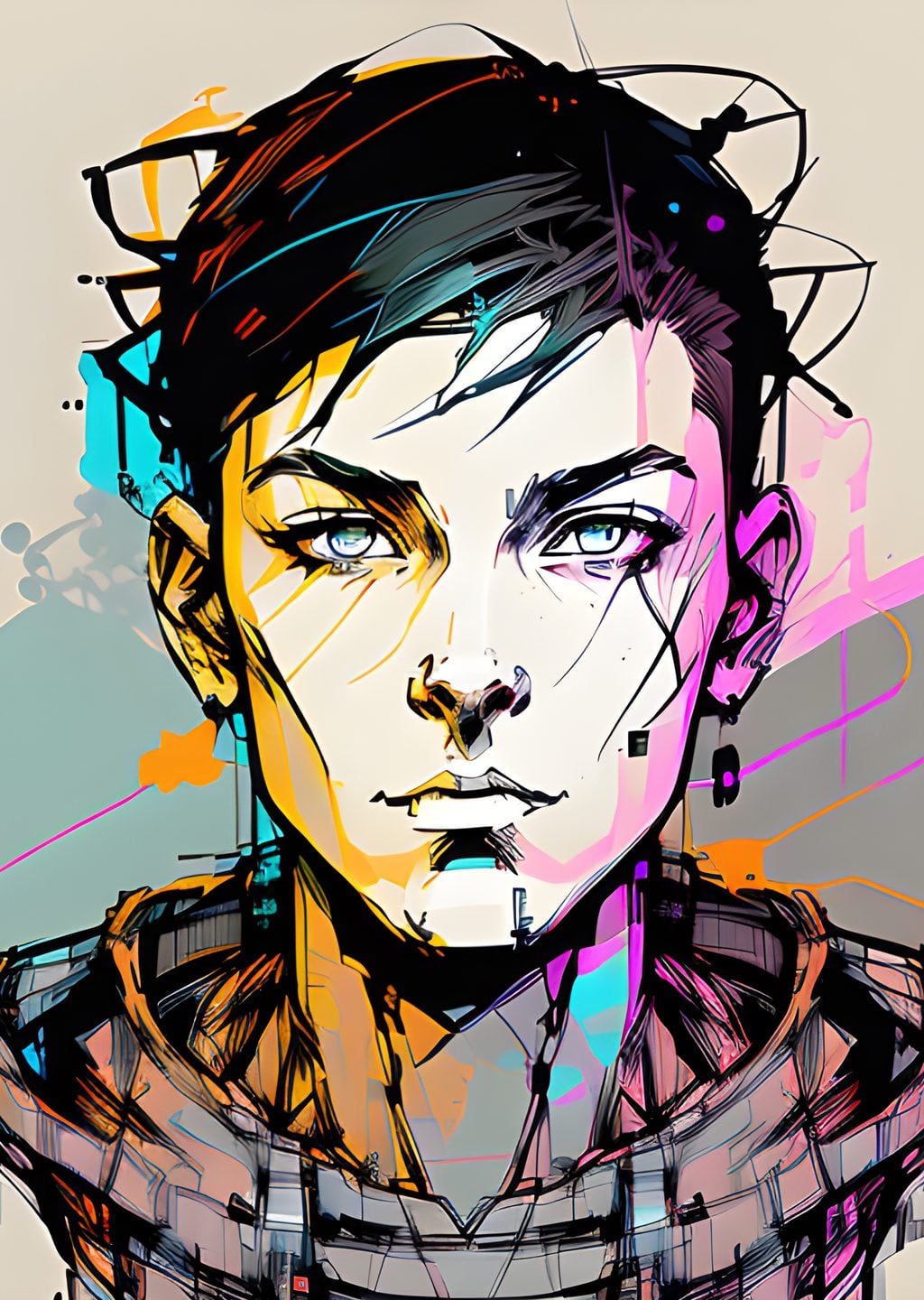 Cyberpunk Tarzında İllüstrasyon