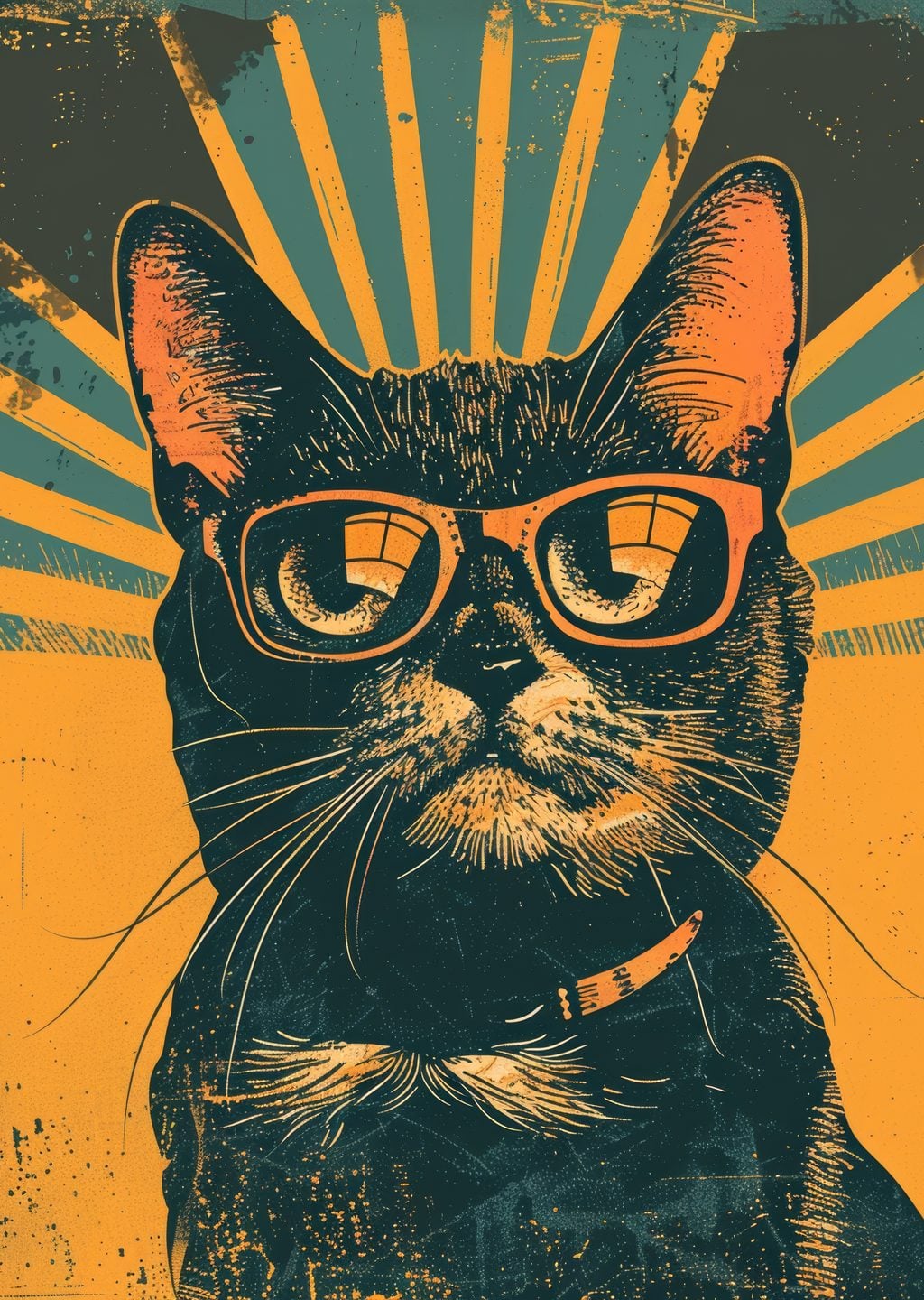 Gözlüklü Şık Kedi