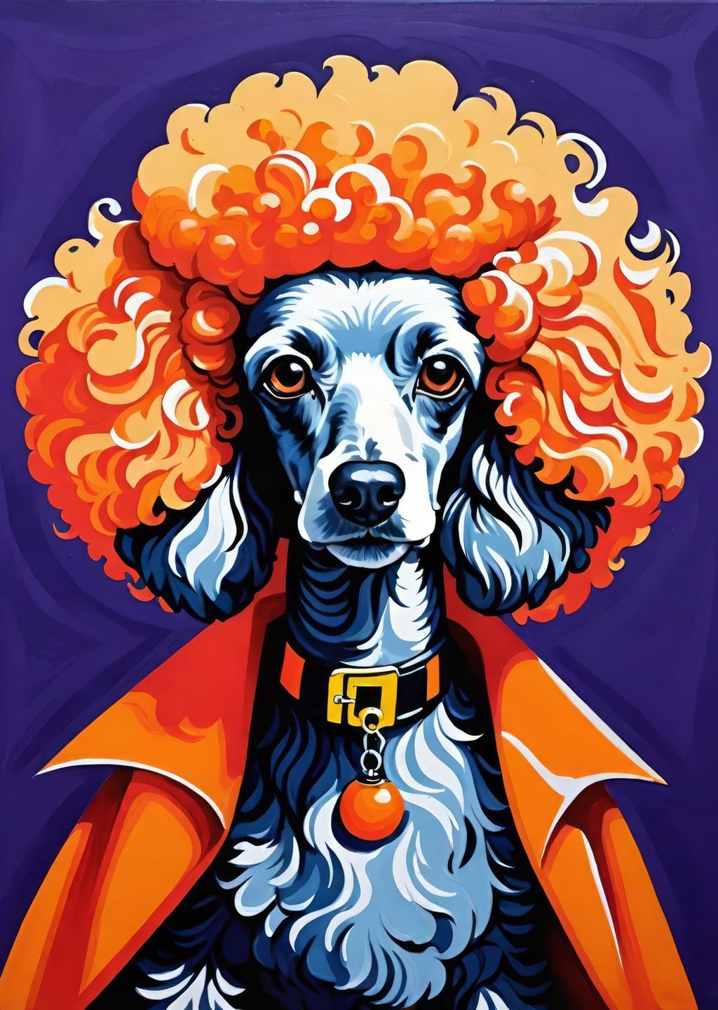 Renkli Saçlı Poodle Portresi