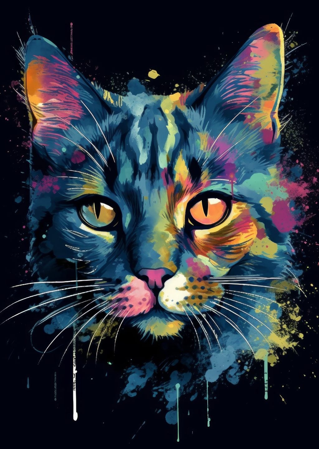 Renkli Kedi Portresi