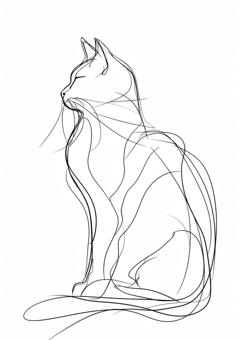 Minimalist Kedi İllüstrasyonu