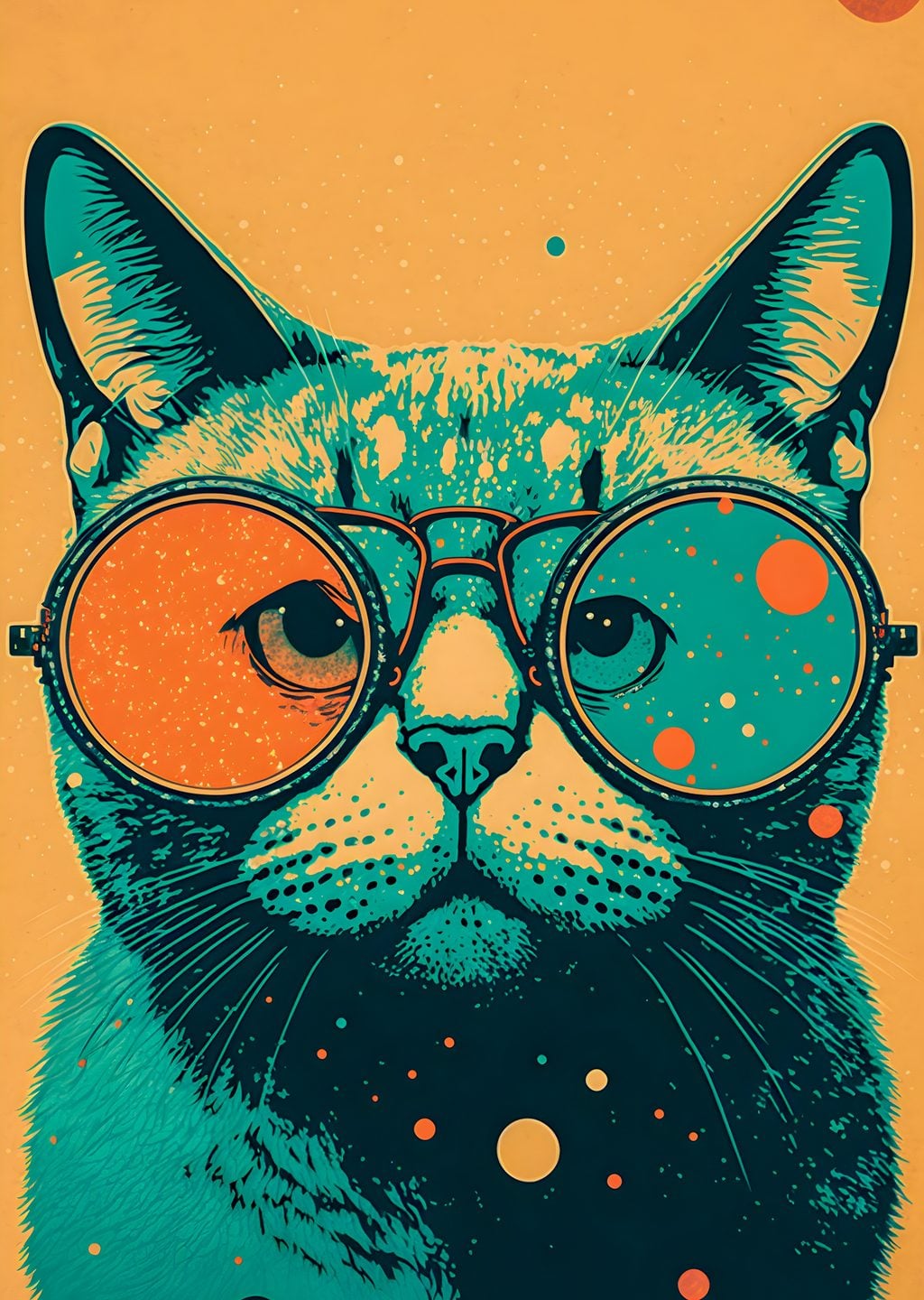 Gözlük Takmış Kedi: Soyut Sanat