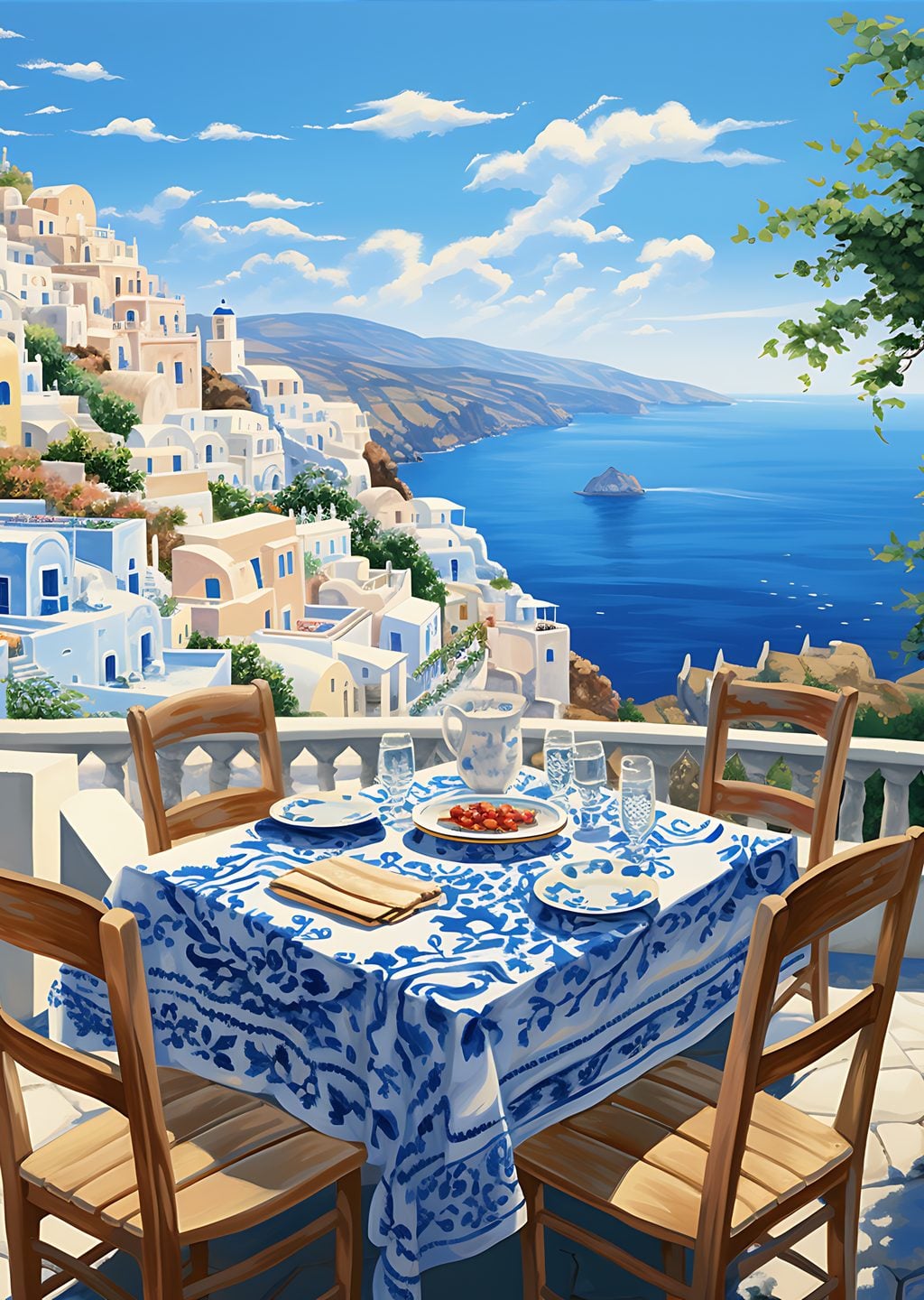 Santorini'de Akdeniz Manzaralı Restoran