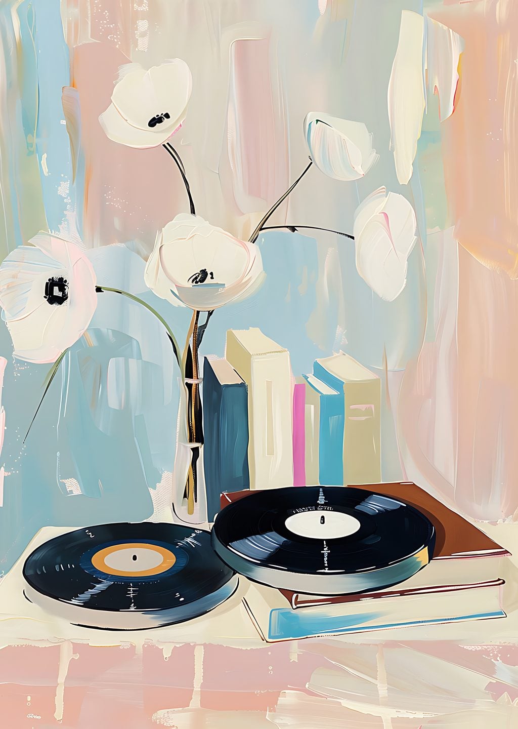 Vinil Kayıtlar ve Çiçekler