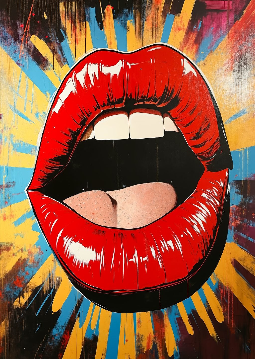 Pop Art Kırmızı Dudaklar
