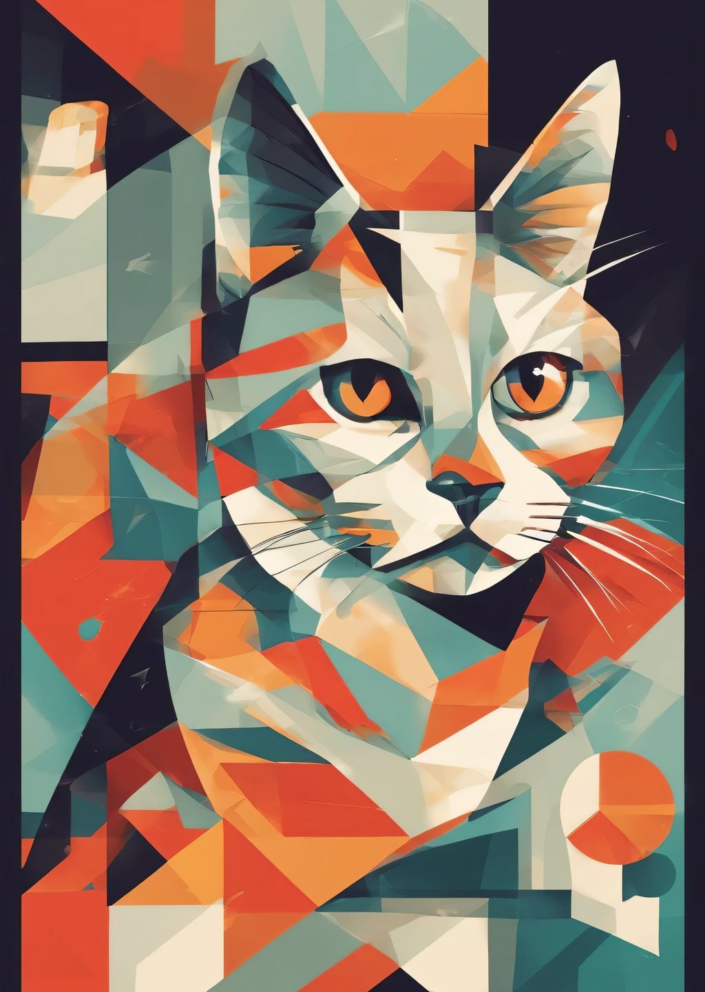 Geometrik Sanat: Kedi Portresi