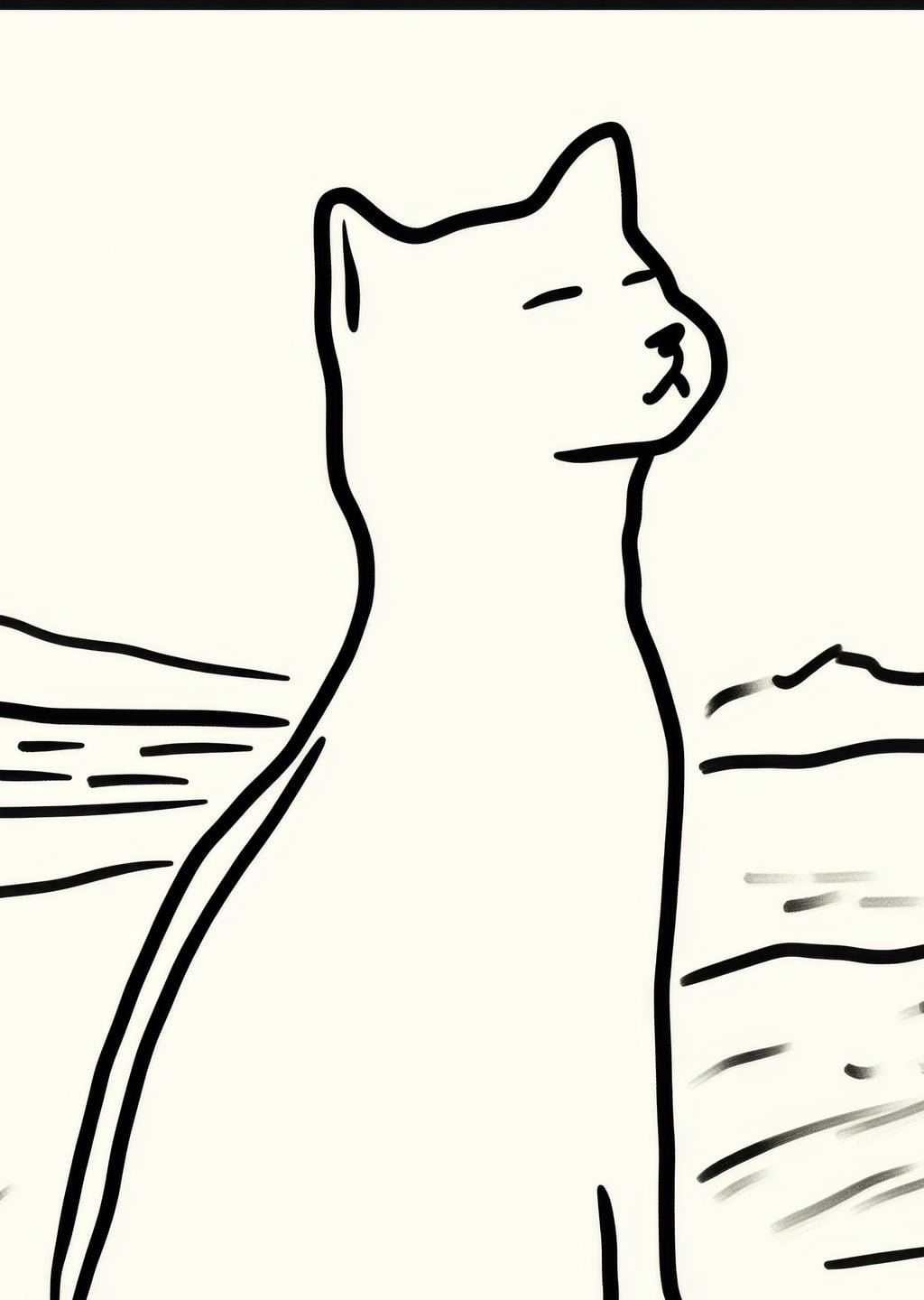 Minimalist Kedi İllüstrasyonu