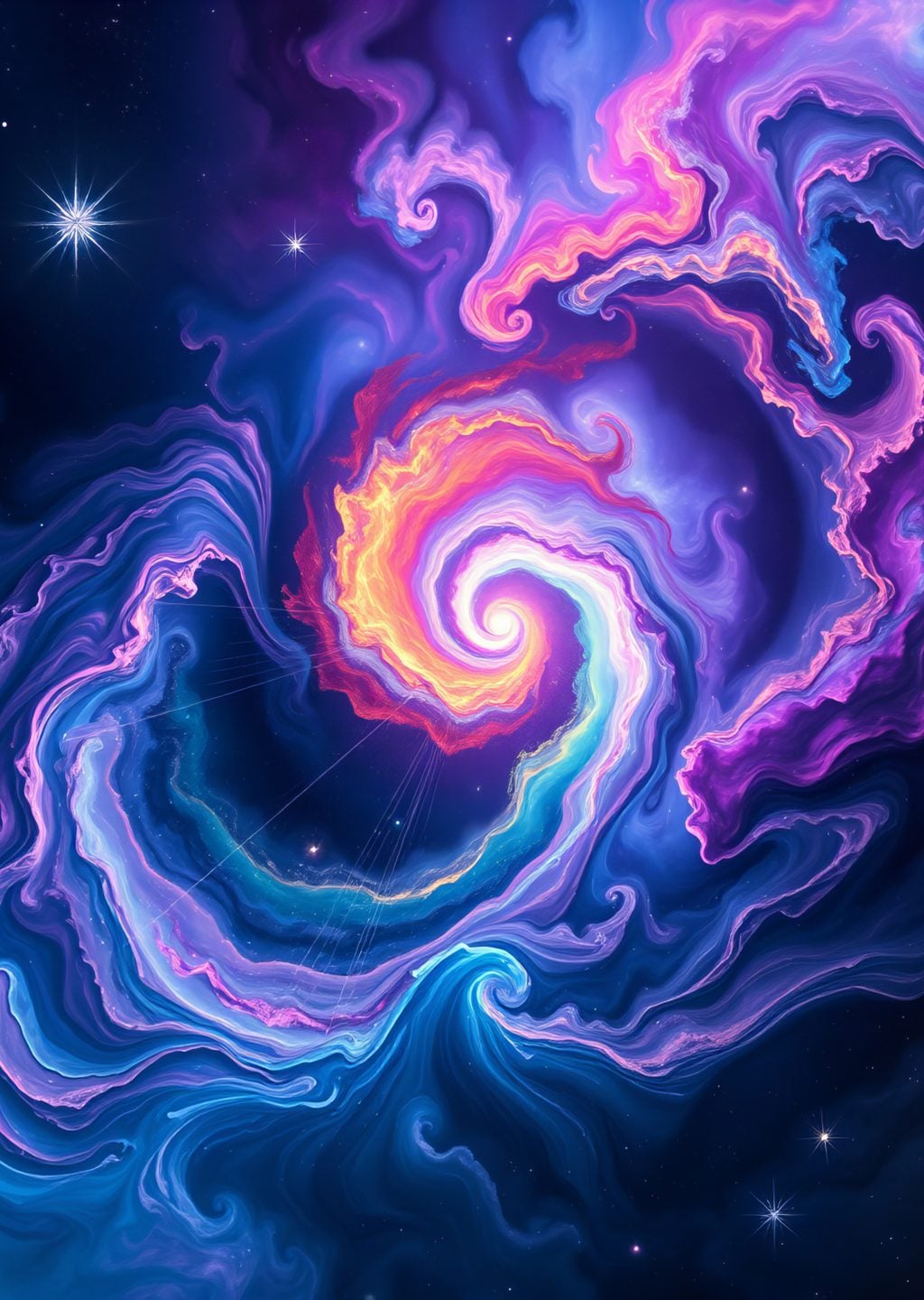 Kozmik Spiral: Renkli Galaksi ve Nebula Sanatı