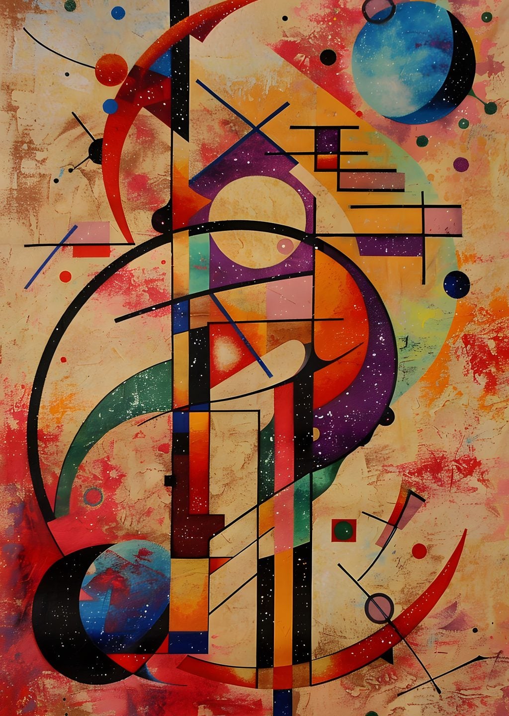 Soyut Sanat: Renkli Geometrik Kompozisyon