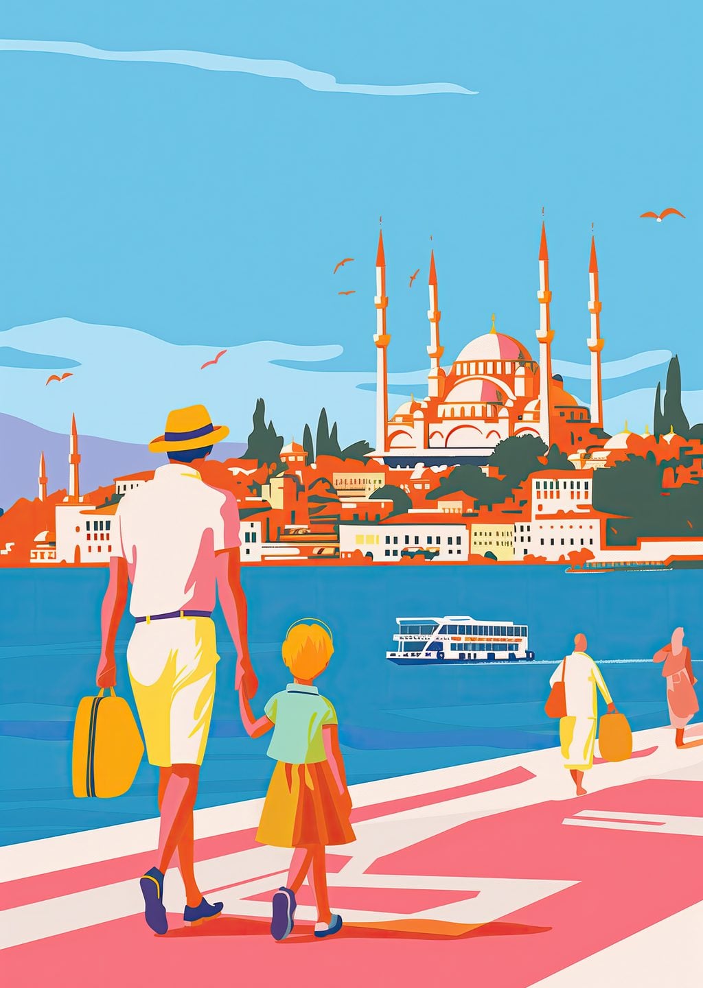 İstanbul Manzarası: Anne ve Çocuk