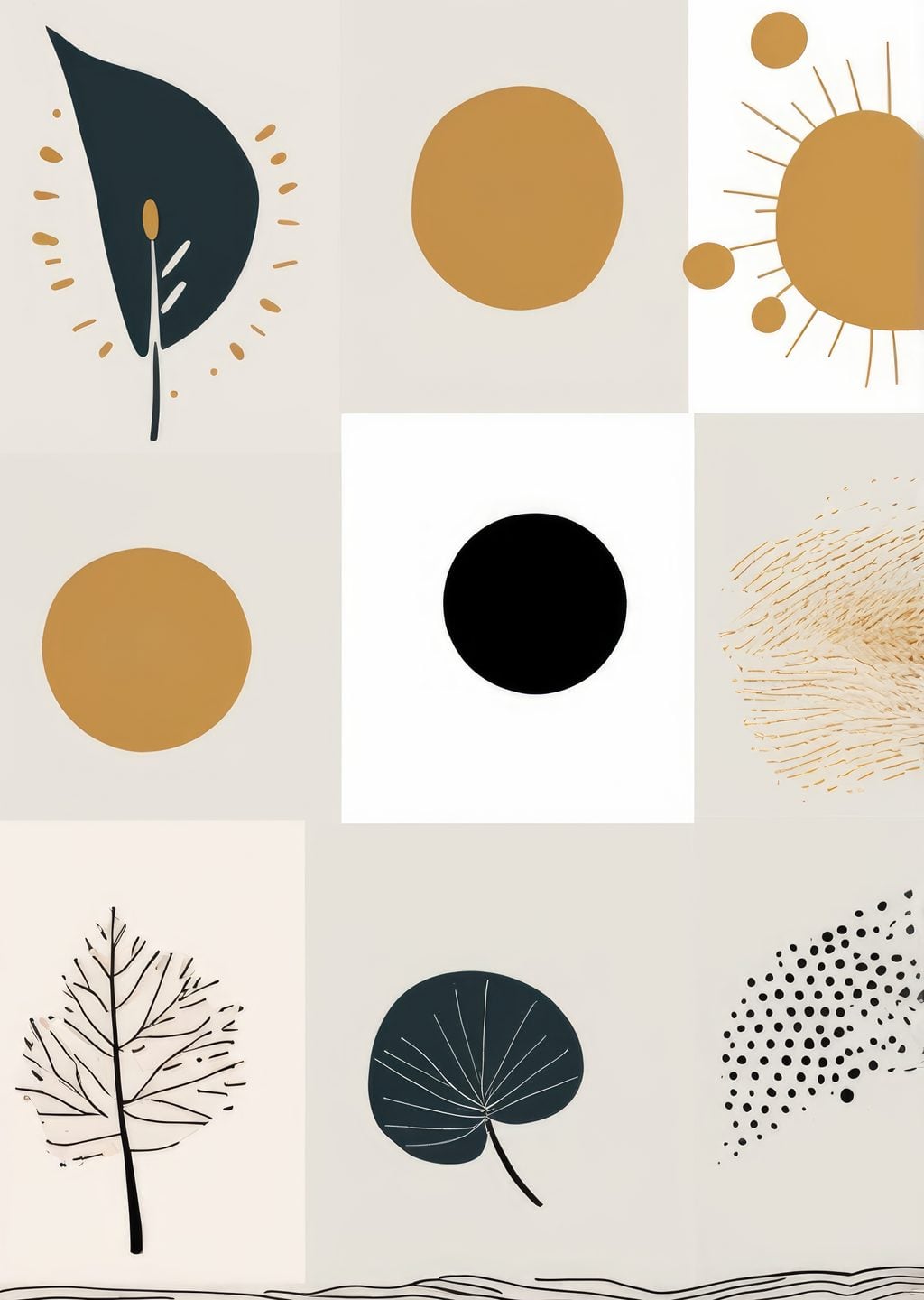 Minimalist Doğa İllüstrasyonları