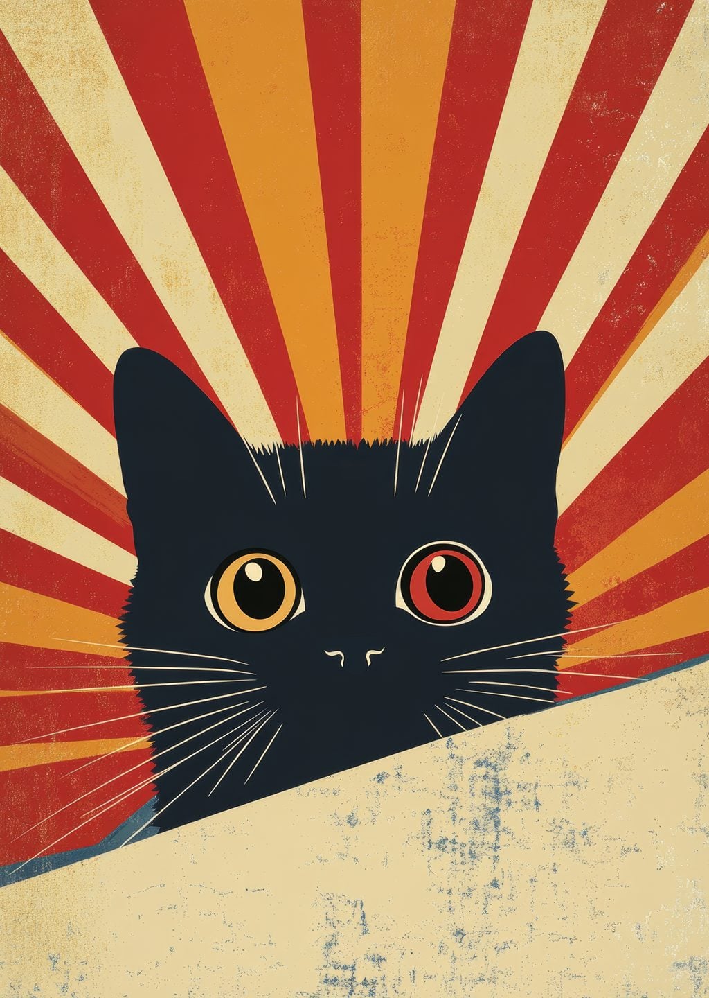 Retro Tarz Siyah Kedi