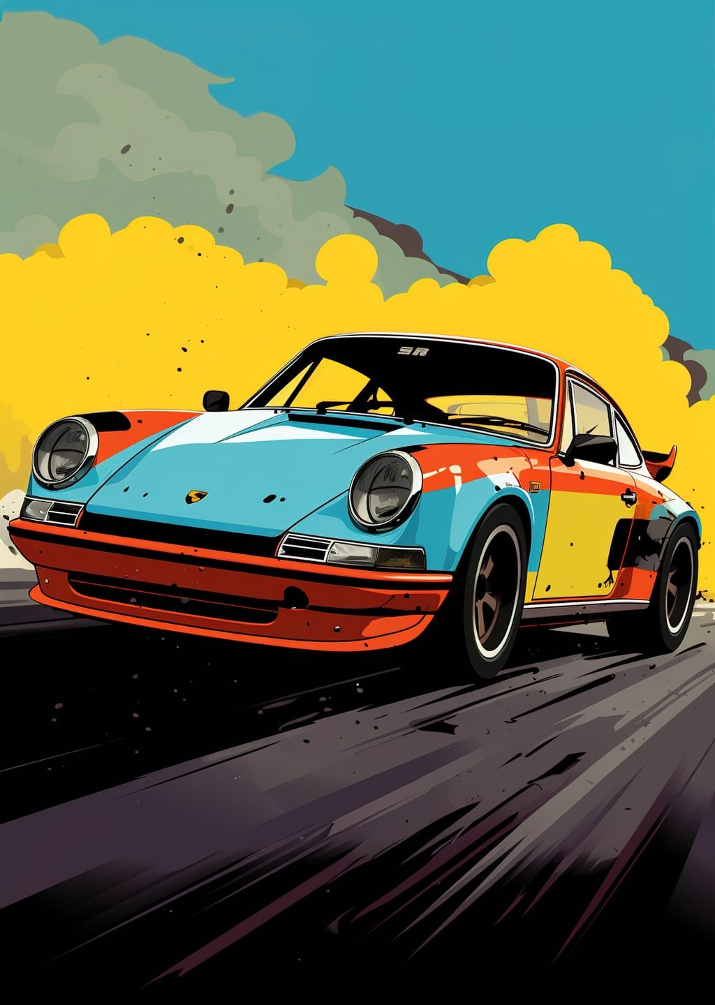 Porsche 911 Yarış Posteri