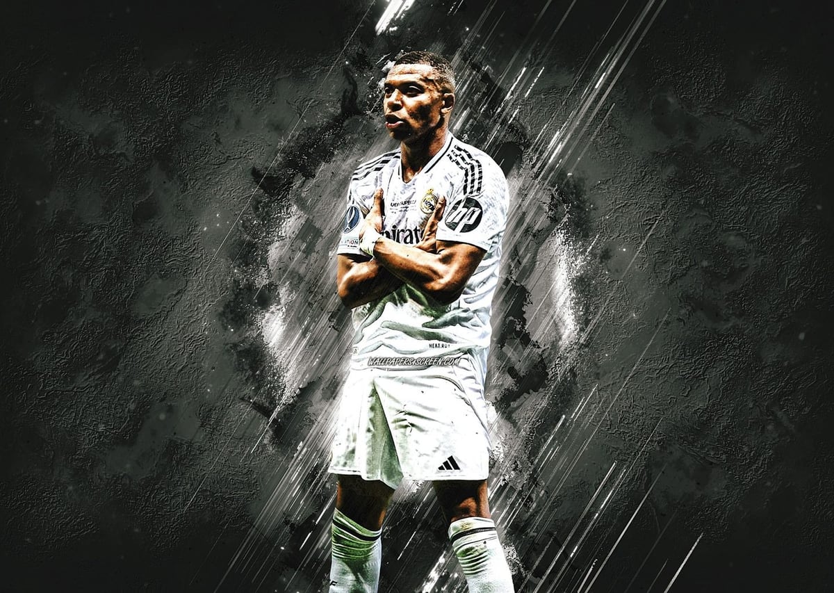 Kylian Mbappe Minimalist Sanat Posteri