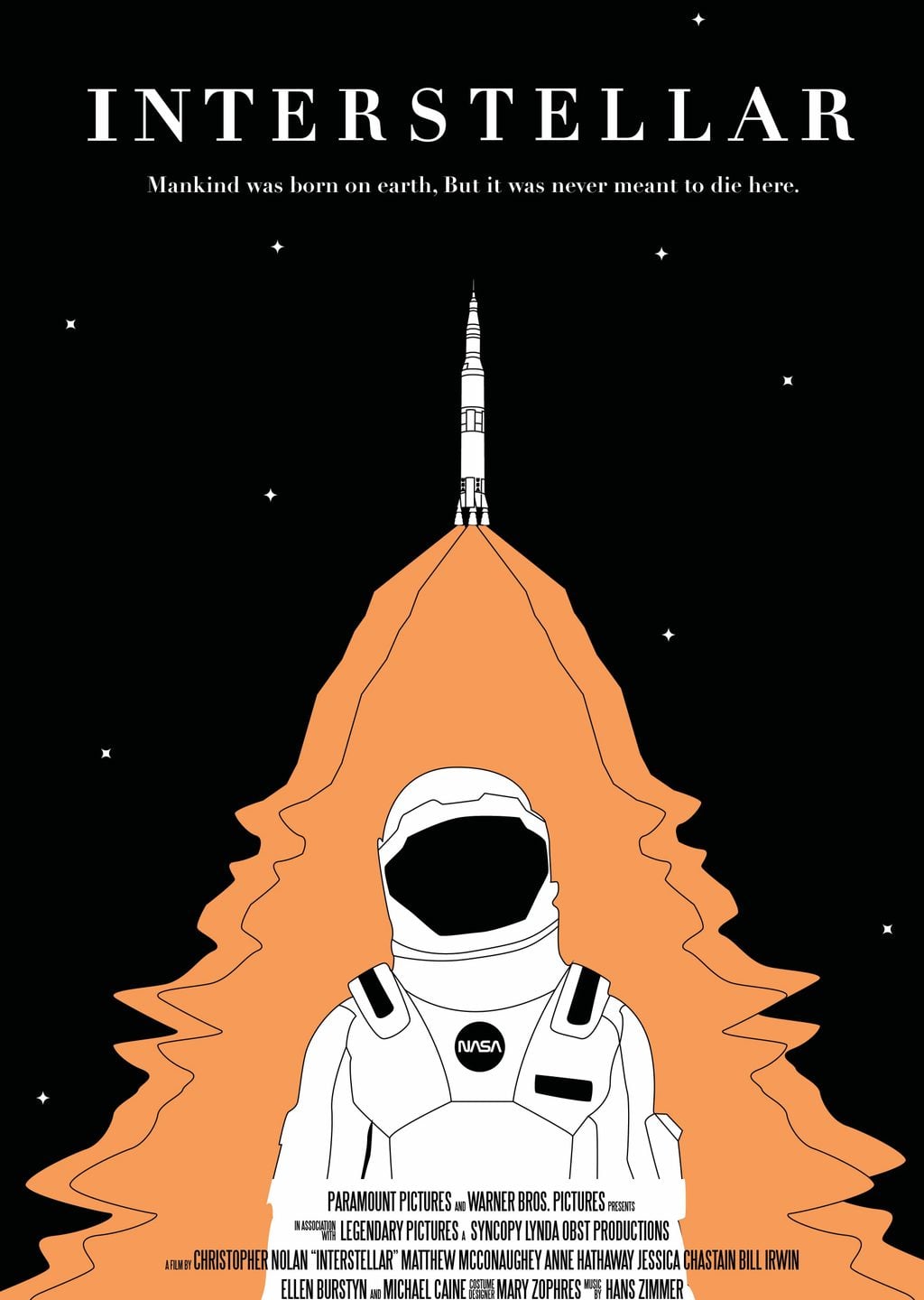 İnterstellar Minimalist Film Posteri