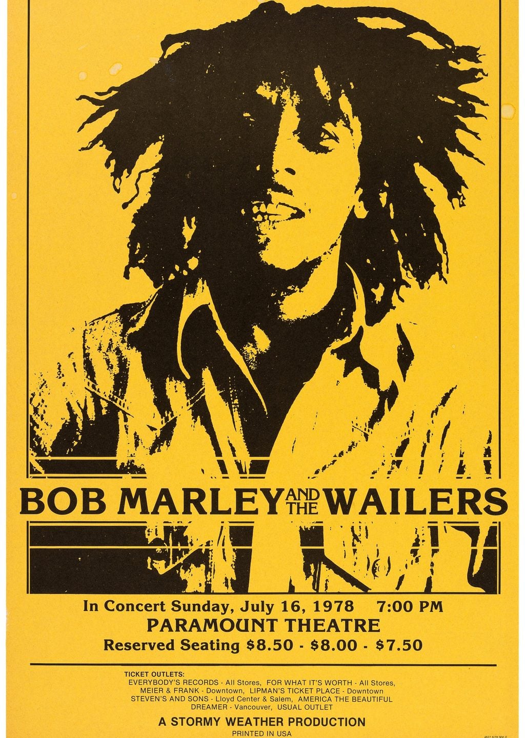 Bob Marley ve The Wailers Konser Afişi