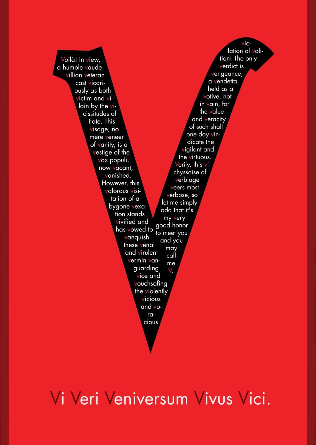 V for Vendetta Minimalist Film Posteri