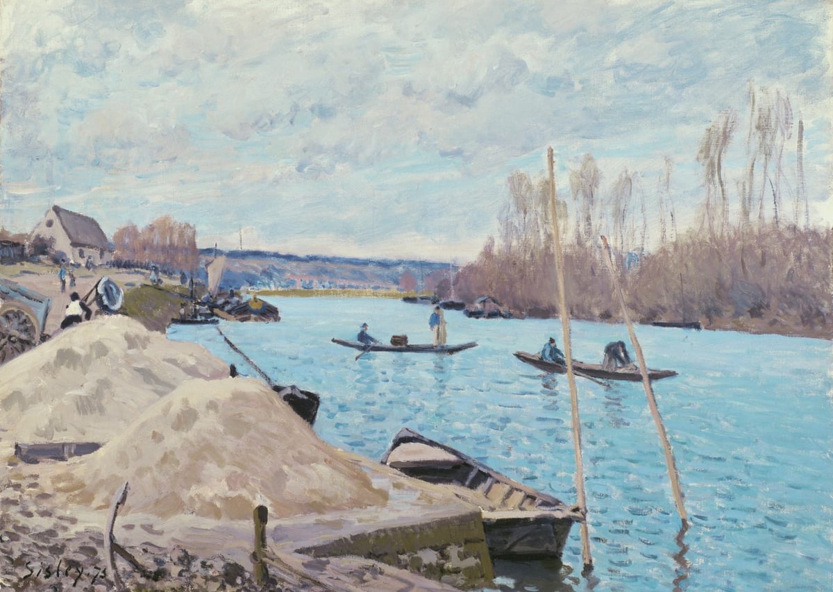 Seine Nehri, Port-Marly'de Kum Yığınları