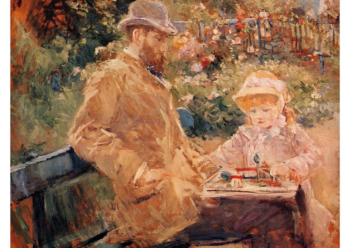 Eugène Manet ve Kızı Bougival'da