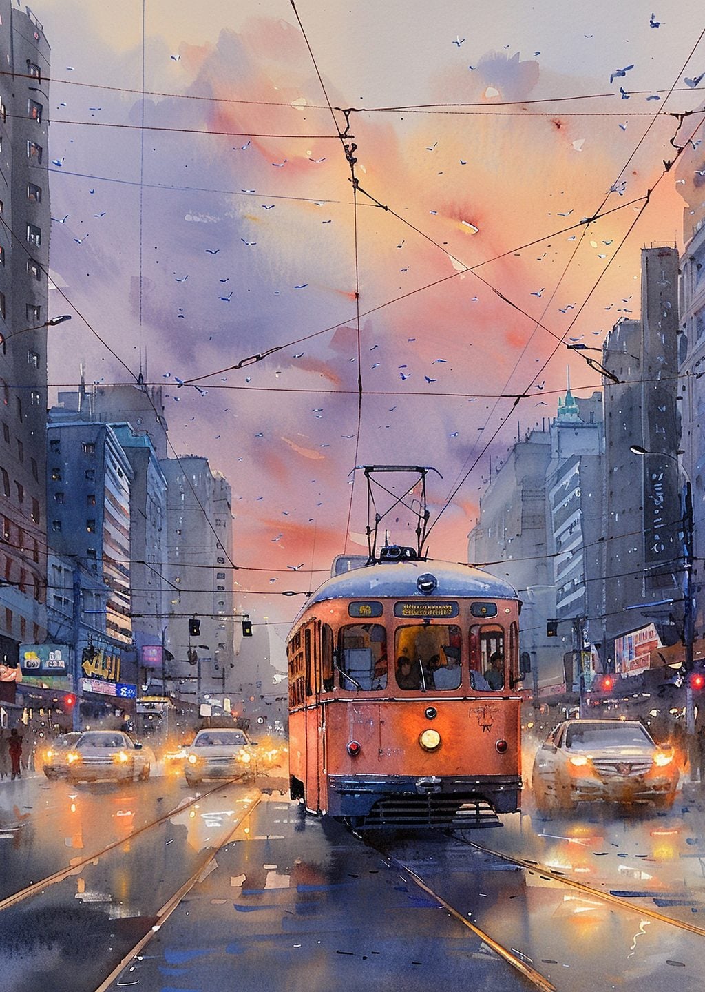 Tramvaylı Şehir Manzarası