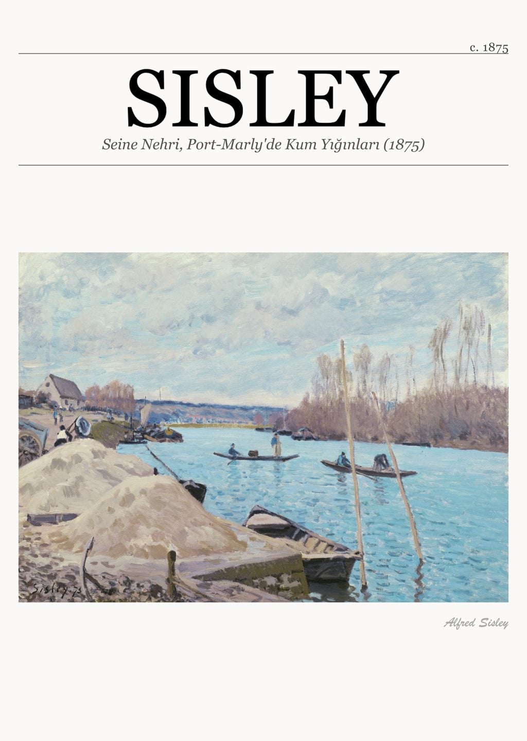 Seine Nehri, Port-Marly'de Kum Yığınları (1875)