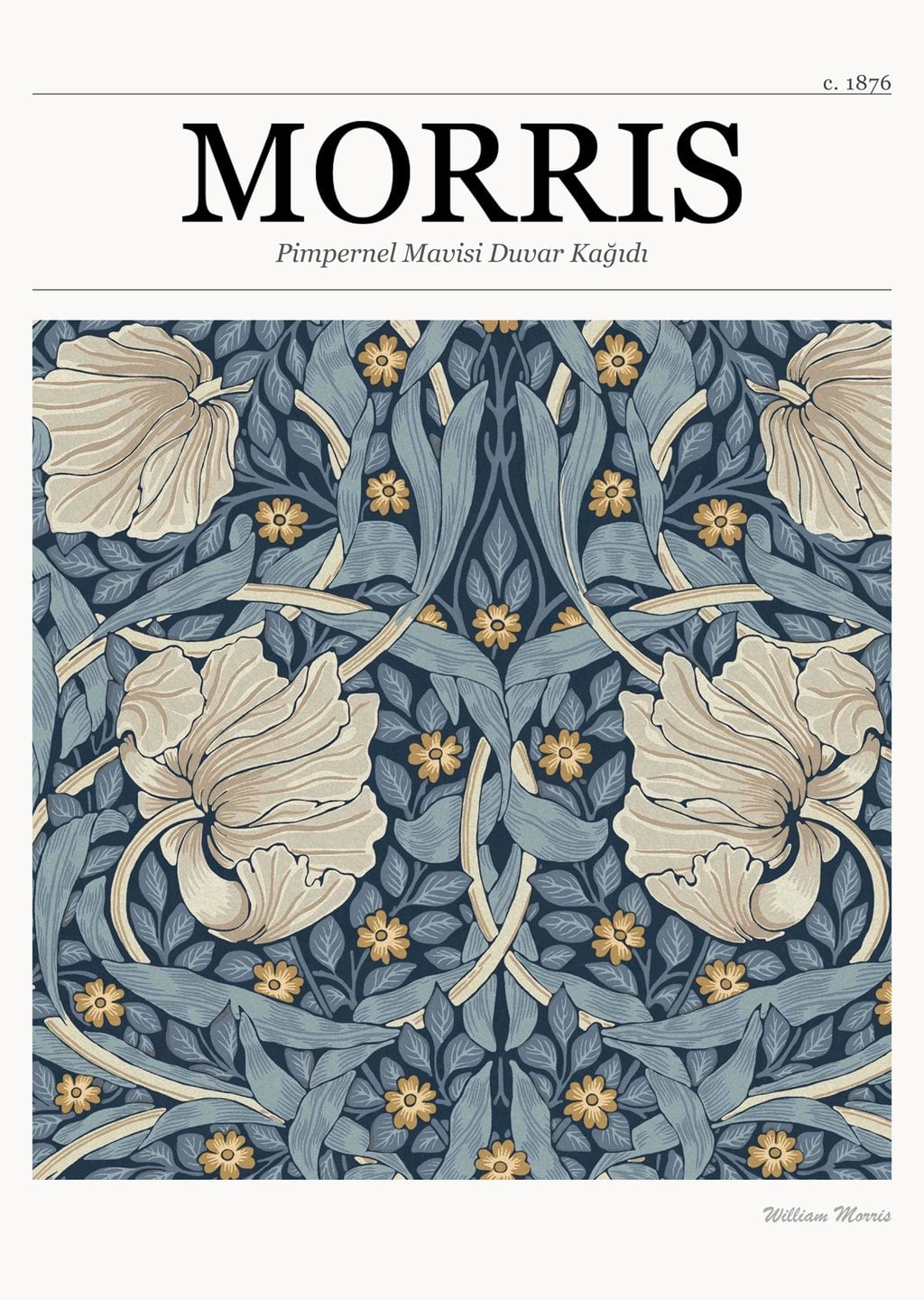 Pimpernel Mavisi Duvar Kağıdı (William Morris)