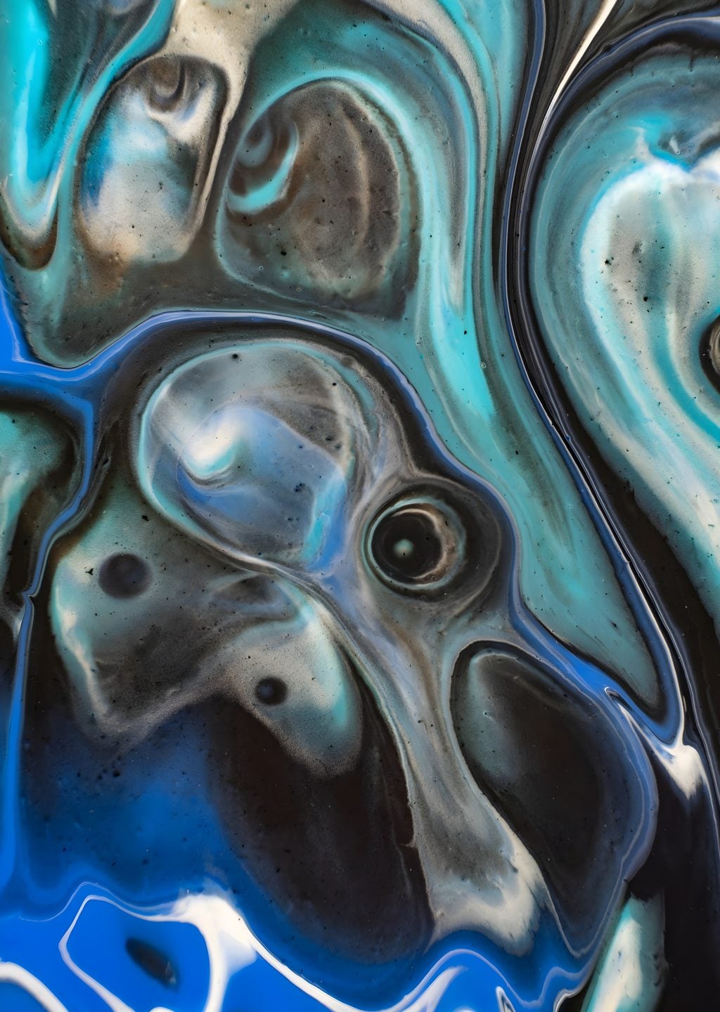 Abstract Swirls in Blue and Black