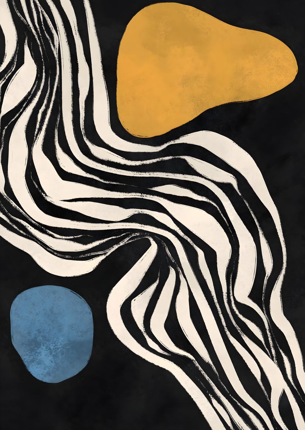 Siyah Arka Planlı Abstract Desen