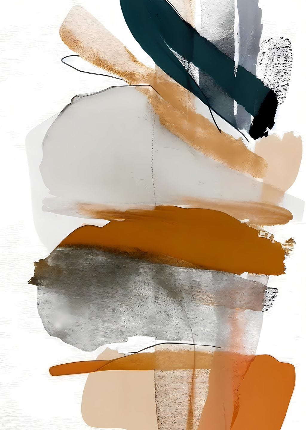 Abstract Brush Strokes with Neutral Tones