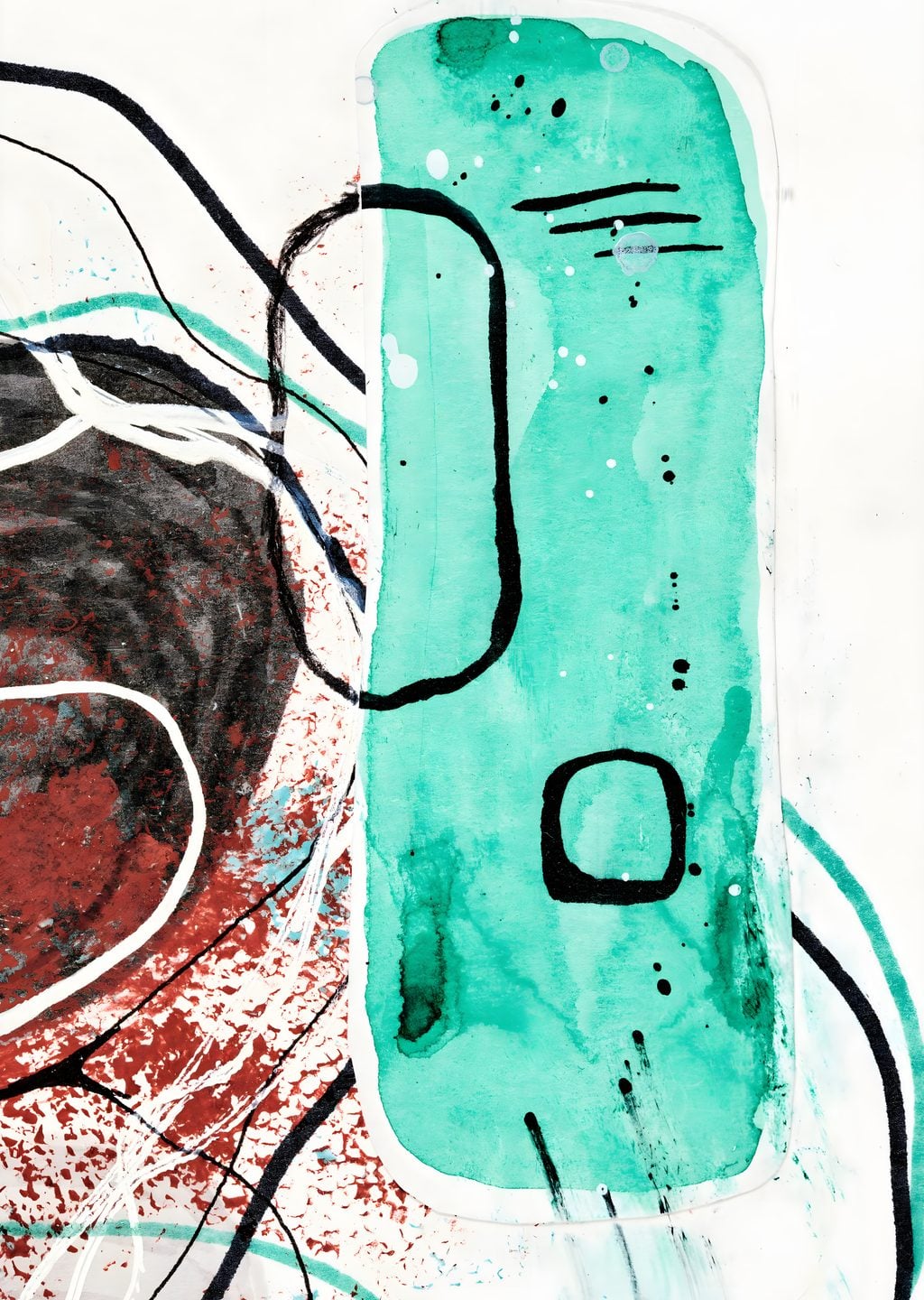 Yeşil ve Siyahlı Abstract Sanat