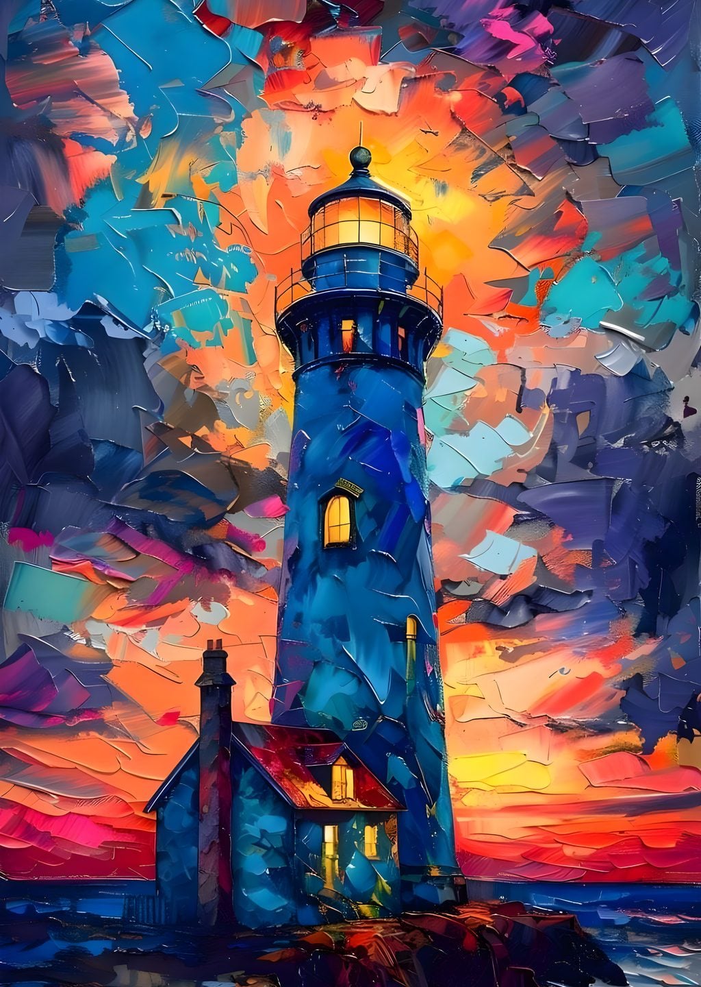 Gün Batımında Deniz Feneri