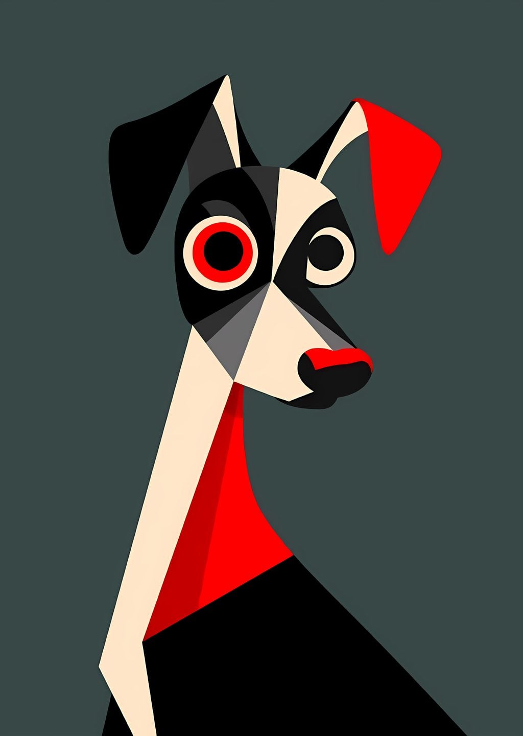 Geometrik Köpek Portresi