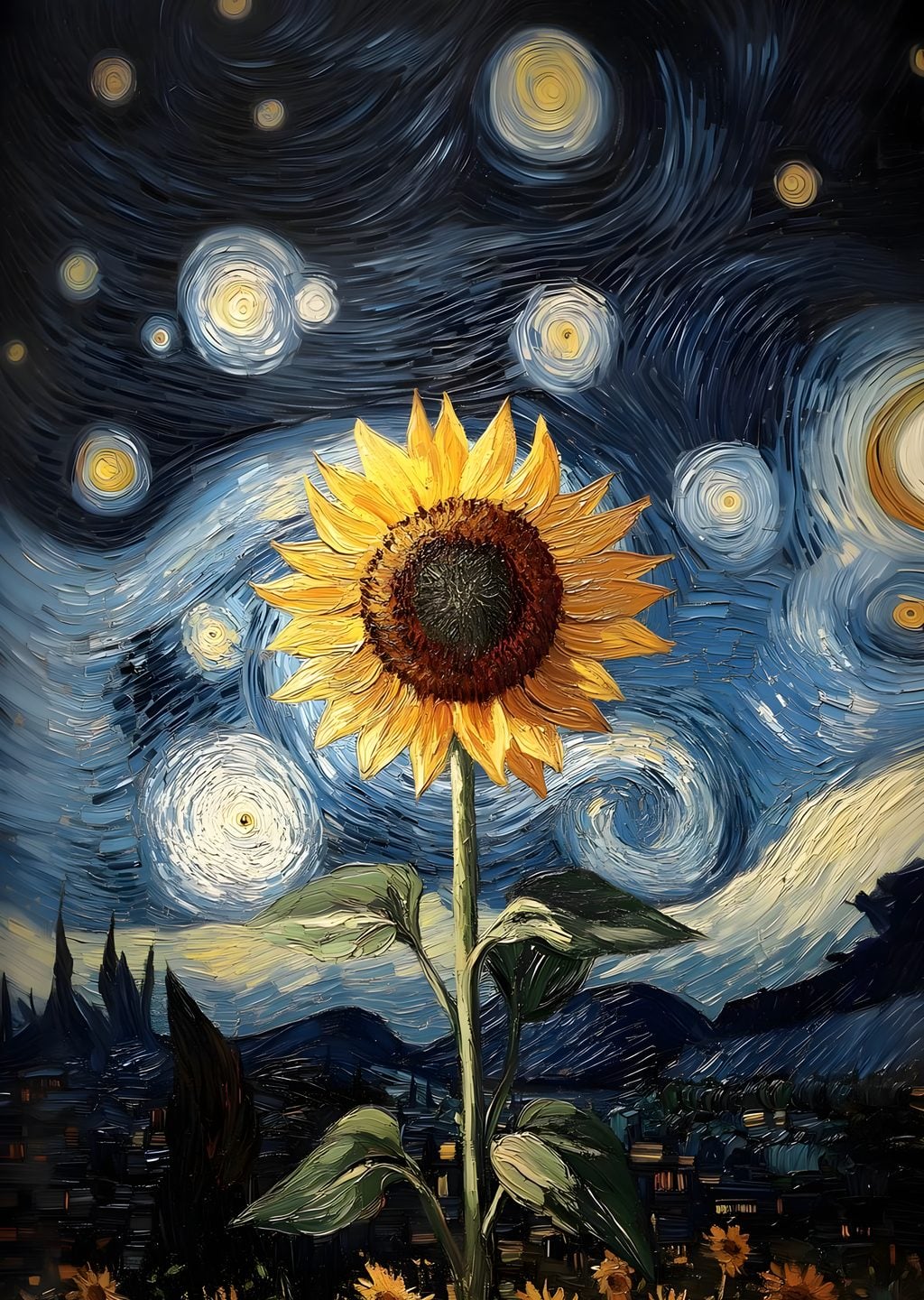 Ayçiçeği ve Yıldızlar: Van Gogh Esintisi