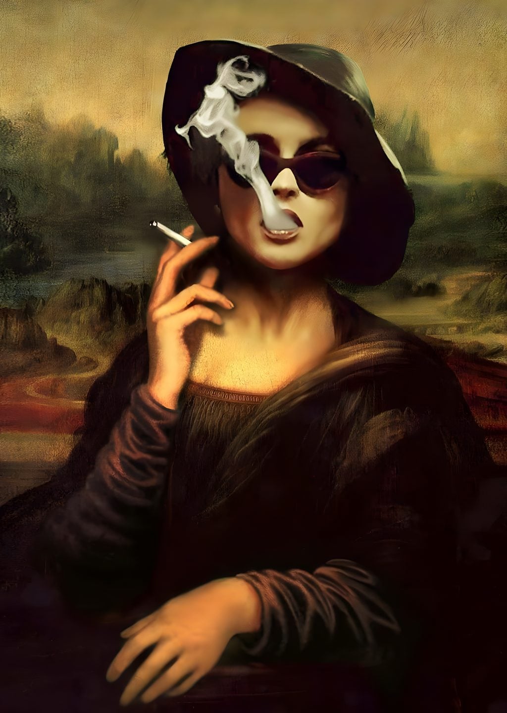 Mona Lisa: Sigaralı Kolaj