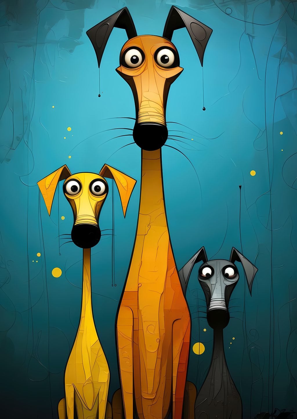 Karikatür Köpek Üçlüsü