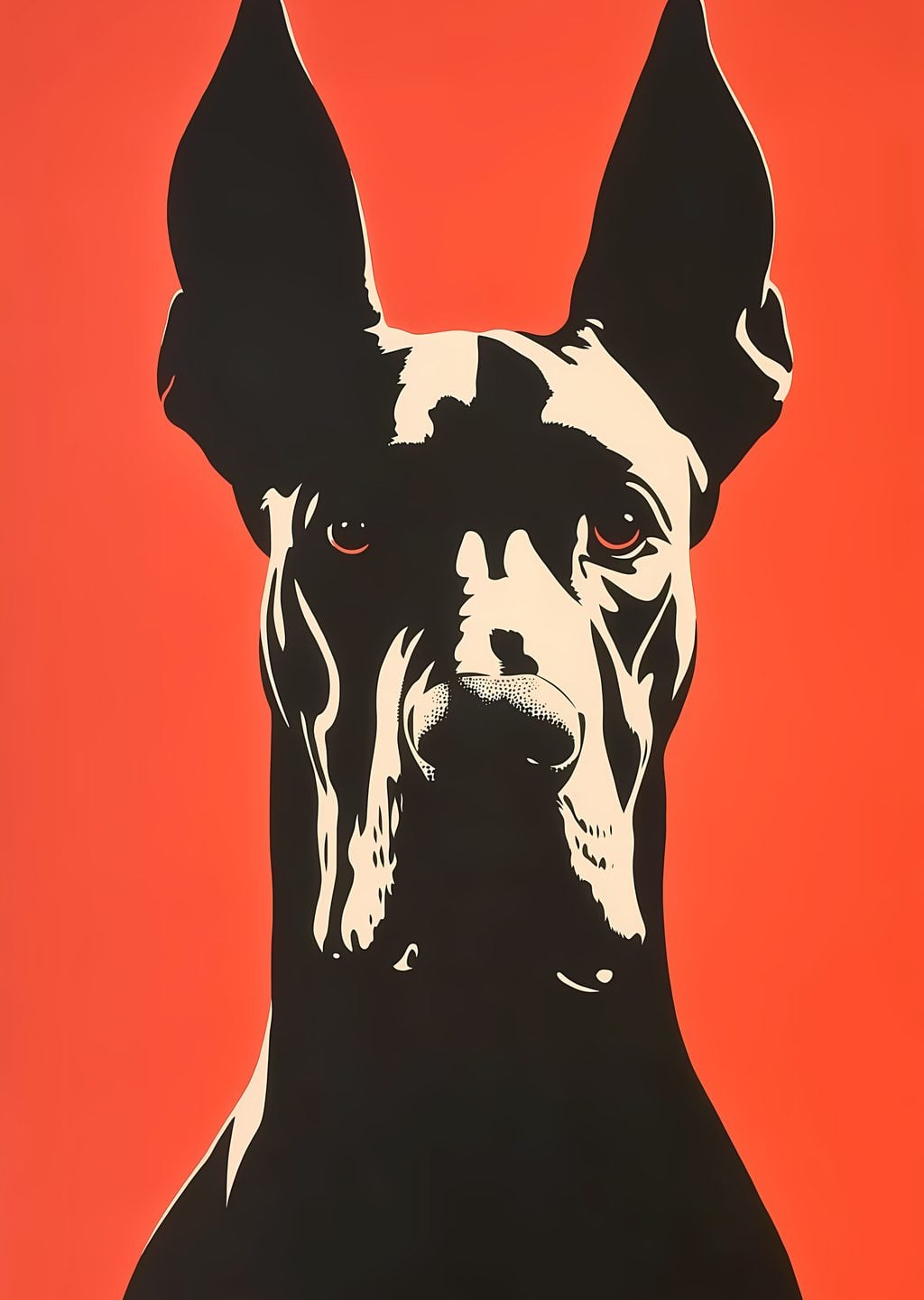 Turuncu Fonda Köpek Portresi