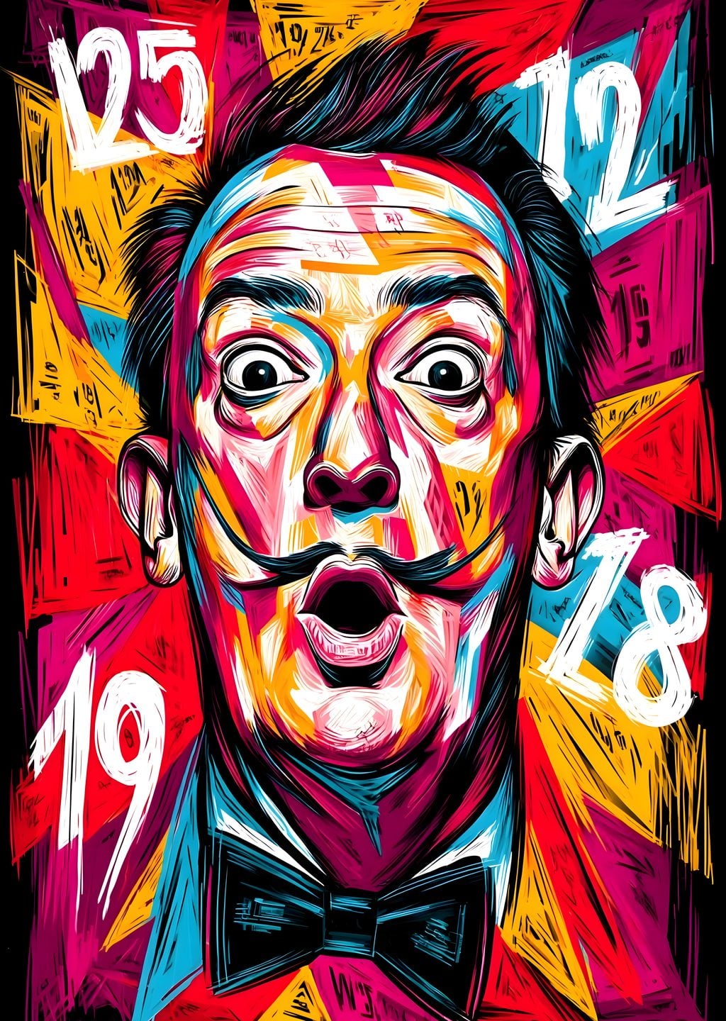 Surrealist Man with Numbers