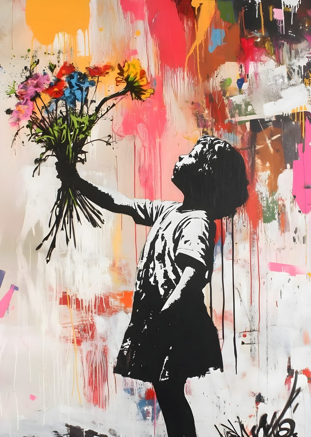 Çiçekli Kız: Banksy Esintisi