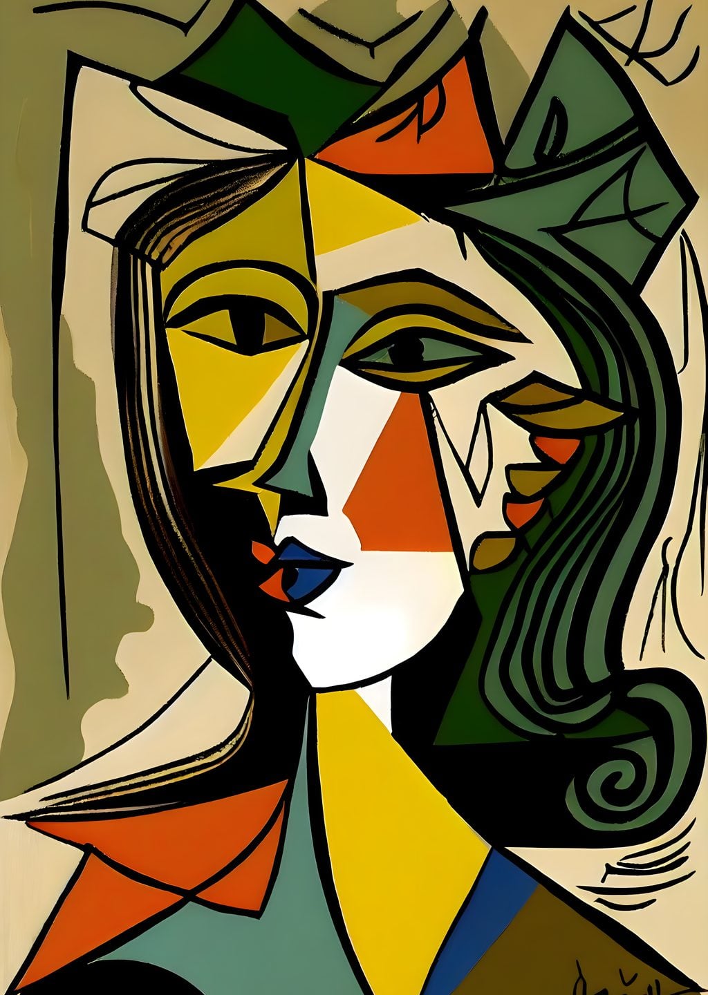 Abstract Kadın Yüz Portresi