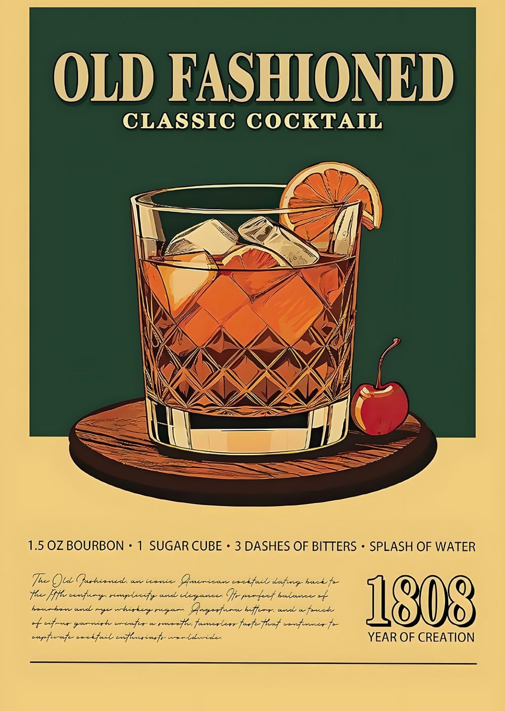 Old Fashioned Klasik Kokteyl Poster