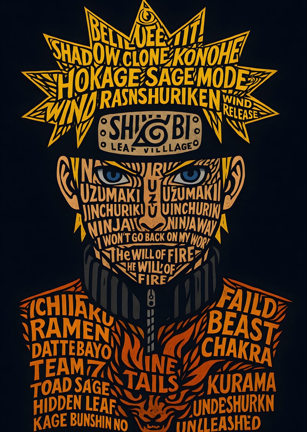 Naruto Uzumaki: Typography Art